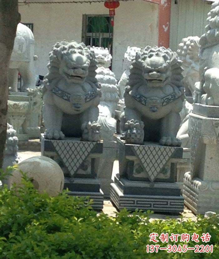 内江寺庙景观仿古石狮子