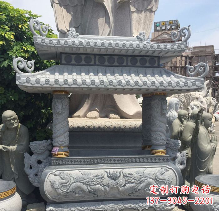 内江寺庙景观仿古香炉石雕 (2)