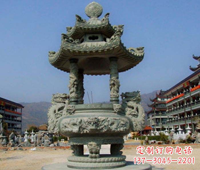 内江寺庙景观仿古石香炉