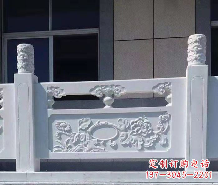 内江寺庙景观汉白玉石浮雕栏板 (4)