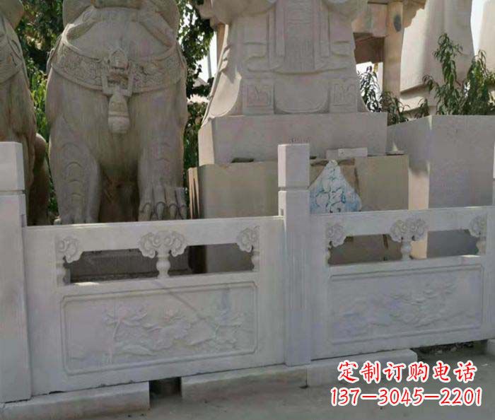 内江寺庙景观汉白玉石浮雕栏板