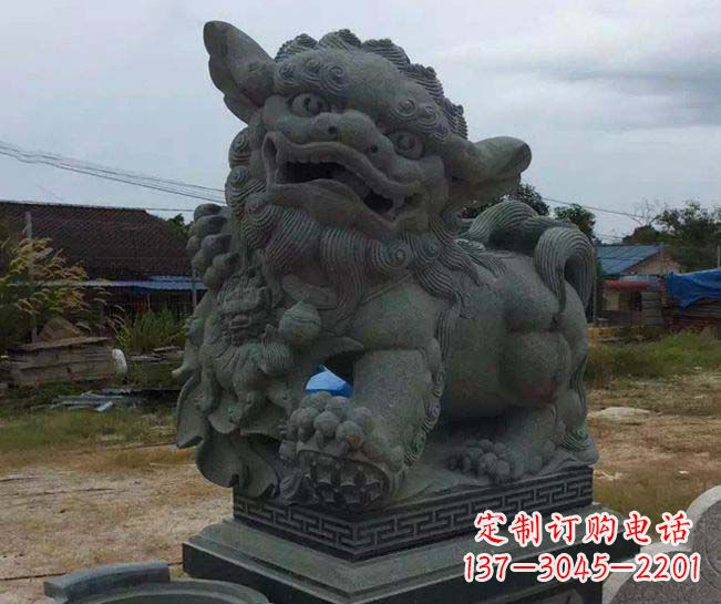 内江寺庙景观南方狮子石雕