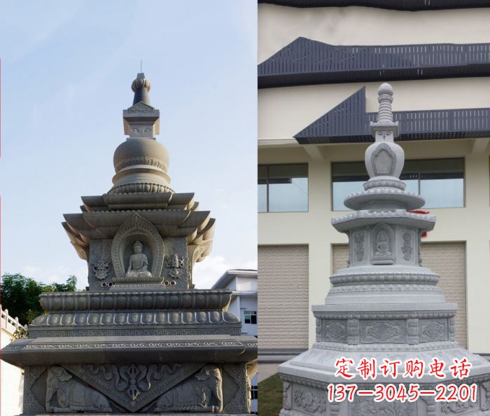 内江寺庙景观舍利塔石雕 (3)