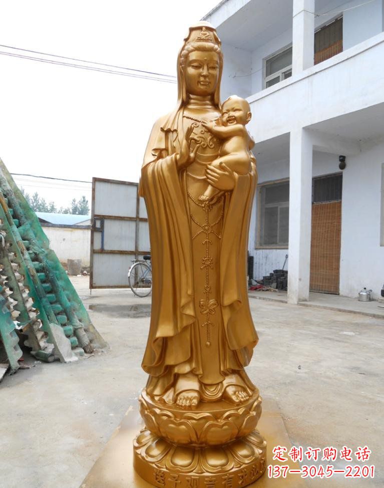 内江寺庙立式送子观音铜雕