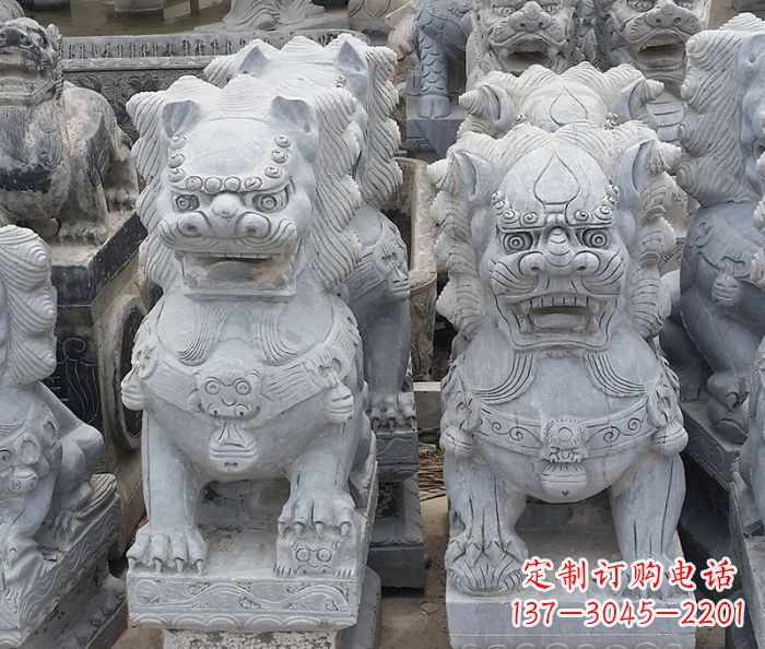 内江寺庙青石狮子石雕