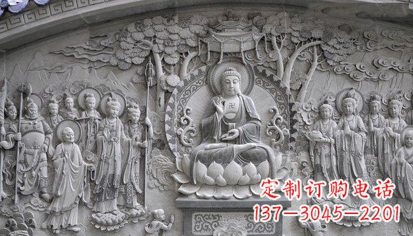 内江寺庙墙壁石浮雕佛像