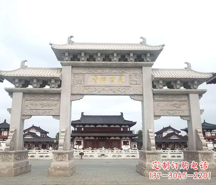 内江寺庙三门牌坊石雕