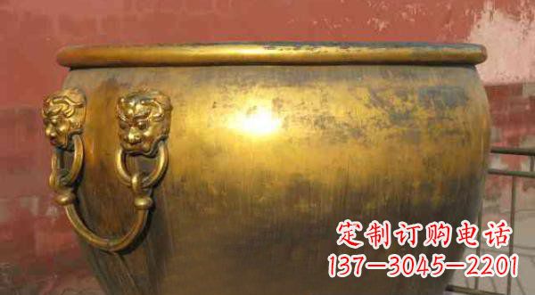 内江寺庙水缸铜雕 (2)