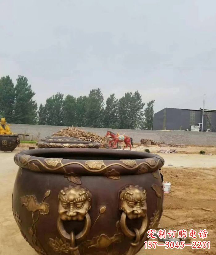 内江寺庙水缸铜雕 (4)
