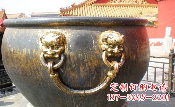 内江寺庙水缸铜雕 (3)