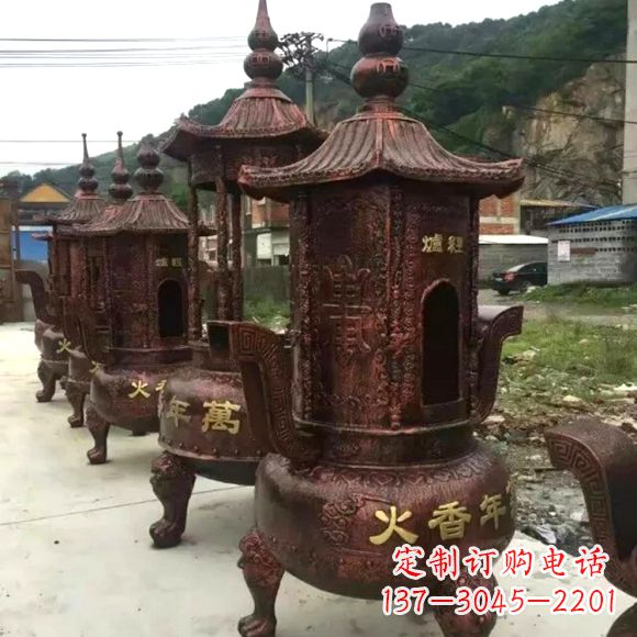 内江寺庙铜香炉雕塑