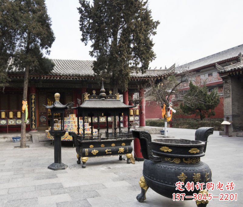 内江寺庙铜香炉铜雕