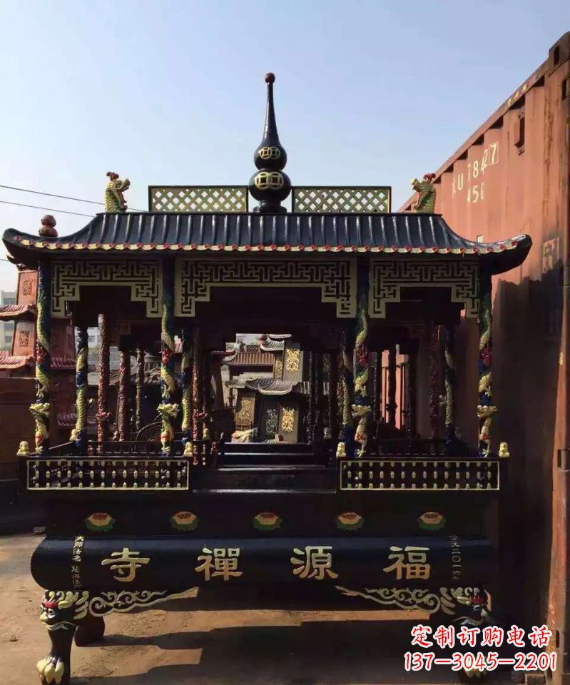 内江寺庙香炉铜雕 (2)