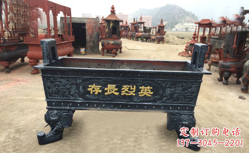 内江寺庙香炉铜雕 (4)
