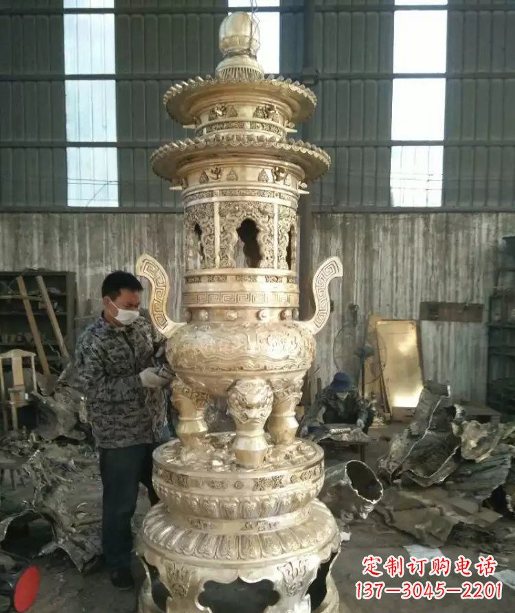 内江寺庙香炉铜雕 (5)