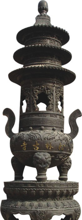 内江松林古寺铜香炉