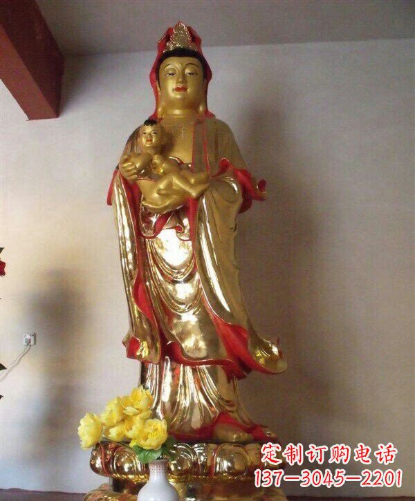 内江送子观音铜雕 (2)