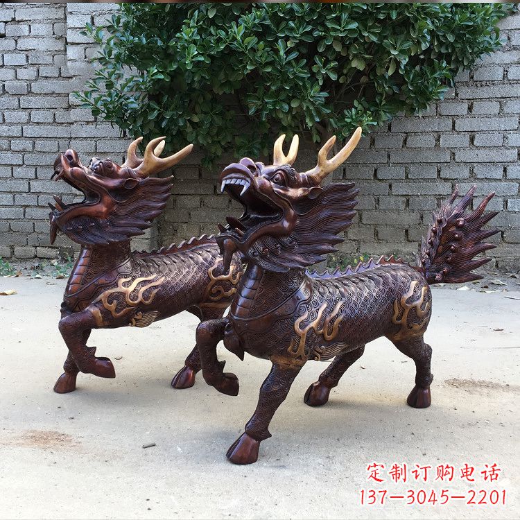 内江送子麒麟铜雕塑