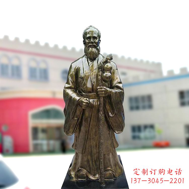 内江孙思邈仿铜玻璃钢雕塑-医院著名医学人物雕像