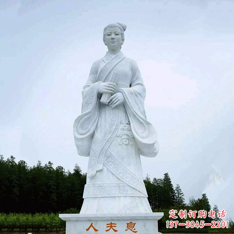内江桃花夫人息妫汉白玉雕塑-景区园林历史名人古代著名美女雕像