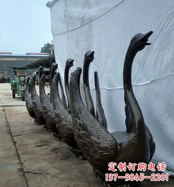 内江天鹅喷泉铜雕,园林喷泉水景流水组件