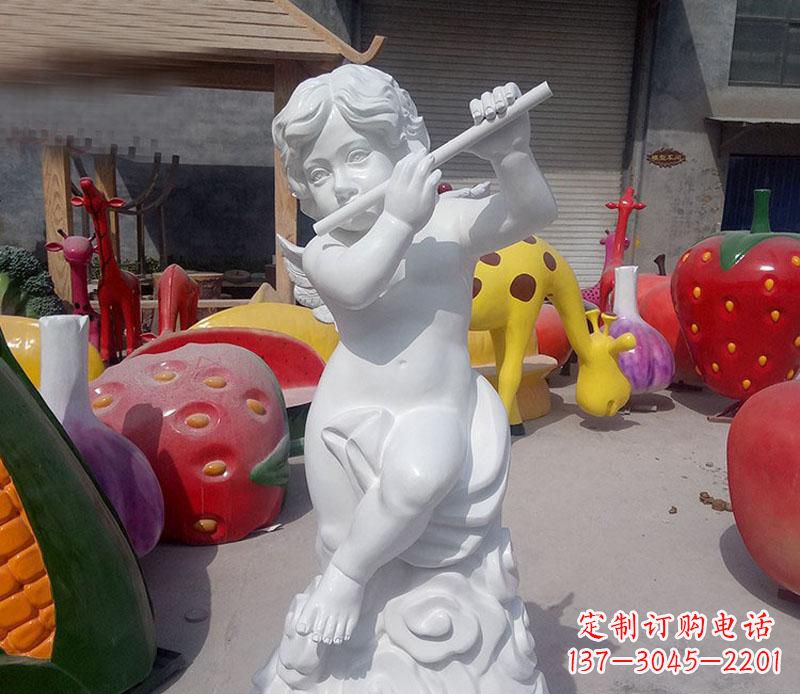 内江天使吹笛人物石雕