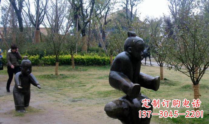 内江跳山羊公园人物铜雕