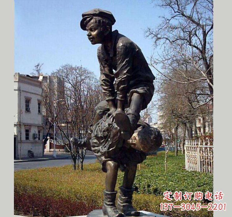 内江跳山羊人物铜雕