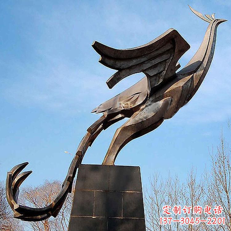 内江铜雕百鸟之王凤凰景观雕塑