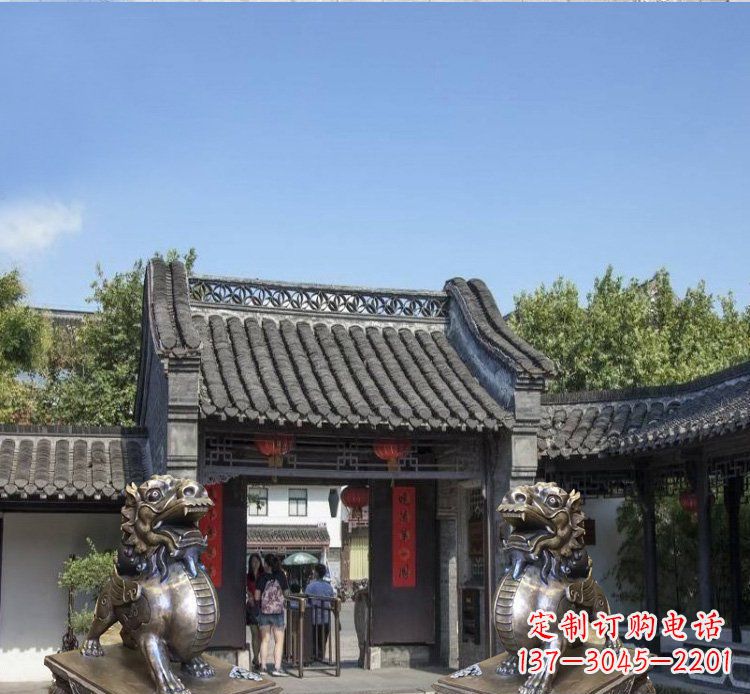 内江铜雕北京狮子庭院动物雕塑