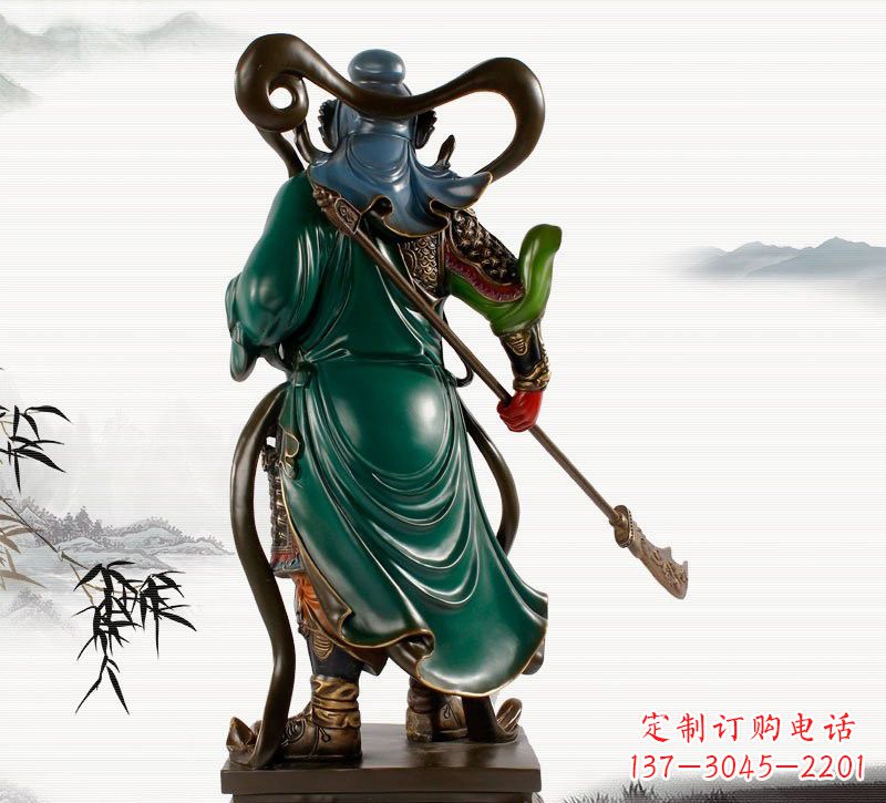 内江铜雕彩绘武财神关公