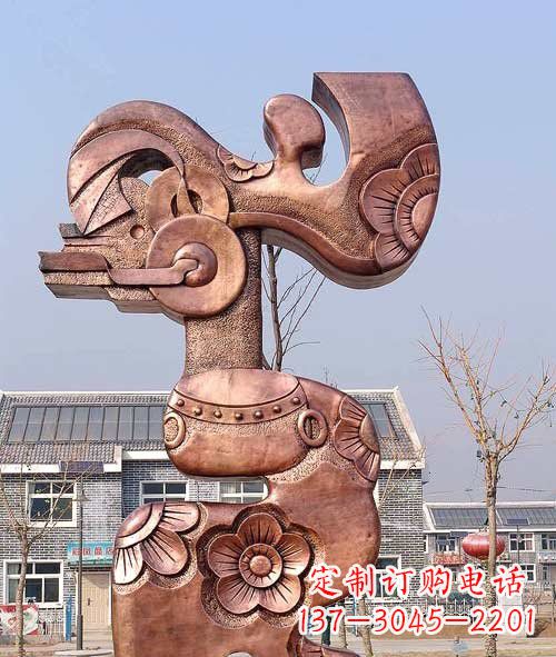 内江铜雕抽象皮影戏人物
