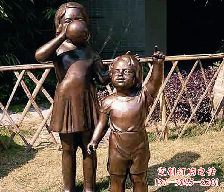 内江铜雕吹气球儿童
