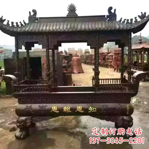 内江铜雕纯铜香炉