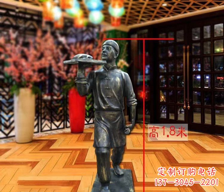 内江铜雕店小二人物雕塑 (2)
