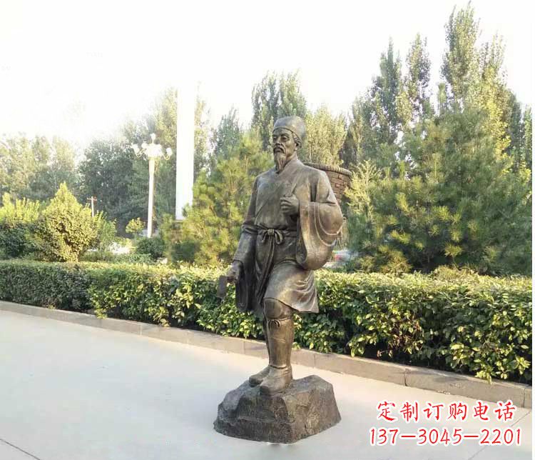 内江铜雕古代名医李时珍雕塑