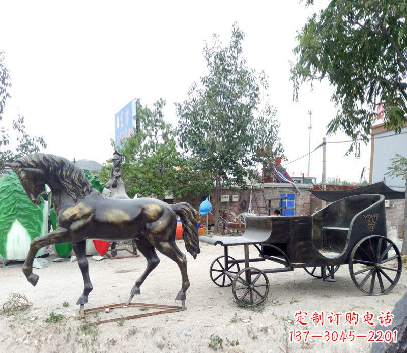 内江铜雕古代战马景观摆件