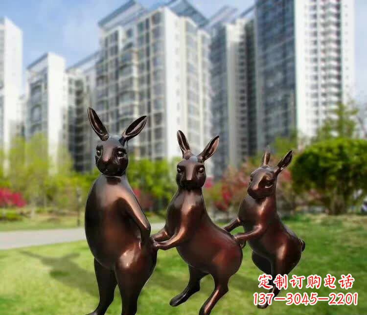 内江铜雕广场动物兔子