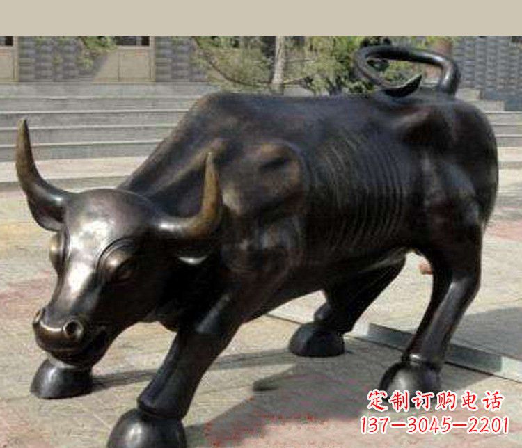 内江铜雕广场华尔街动物牛