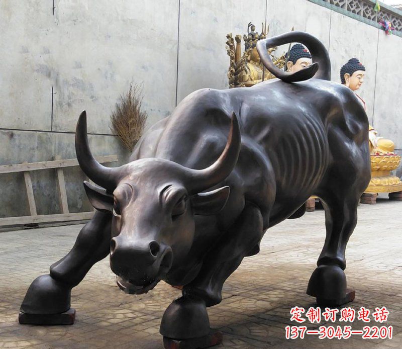 内江铜雕广场华尔街动物牛 (2)