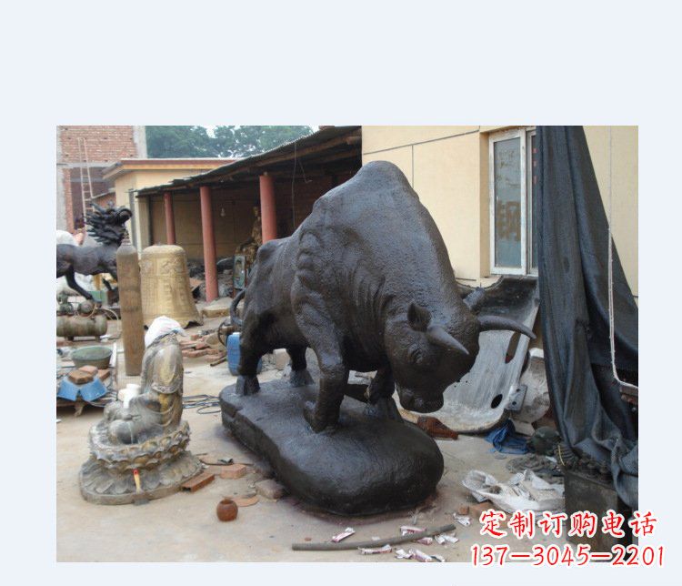 内江铜雕广场水牛动物雕塑