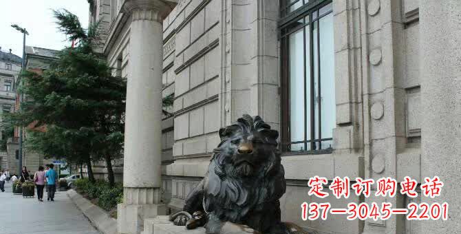 内江铜雕跪姿狮子