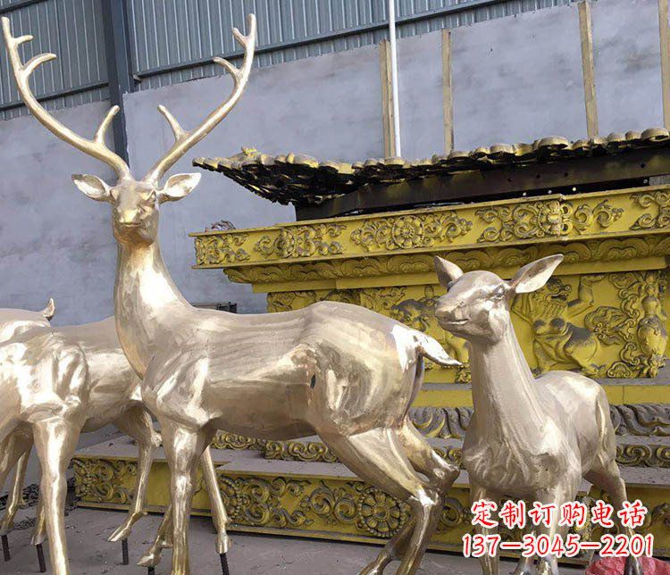 内江铜雕户外动物小鹿雕塑