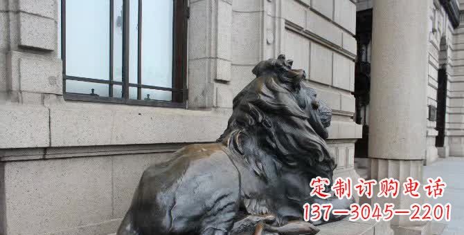 内江铜雕汇丰卧姿狮子