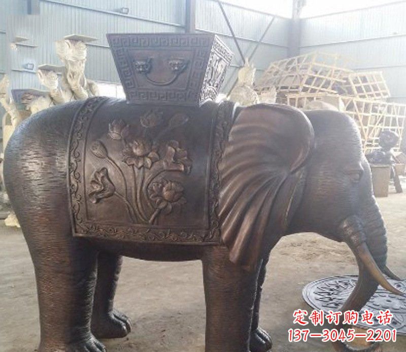 内江铜雕吉祥大象园林动物摆件
