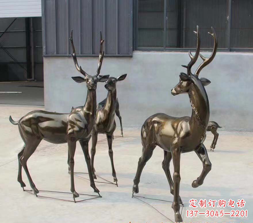 内江铜雕鹿群雕塑
