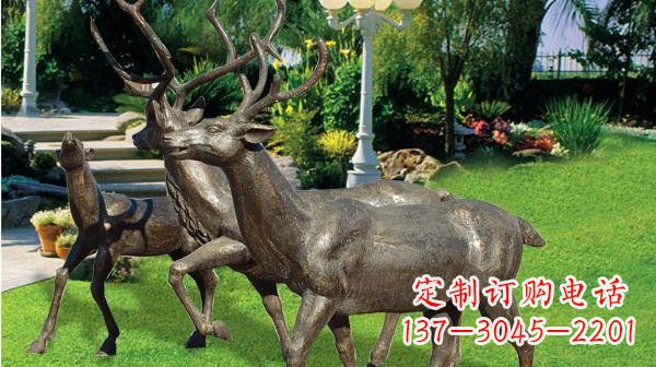 内江铜雕鹿公园动物雕塑