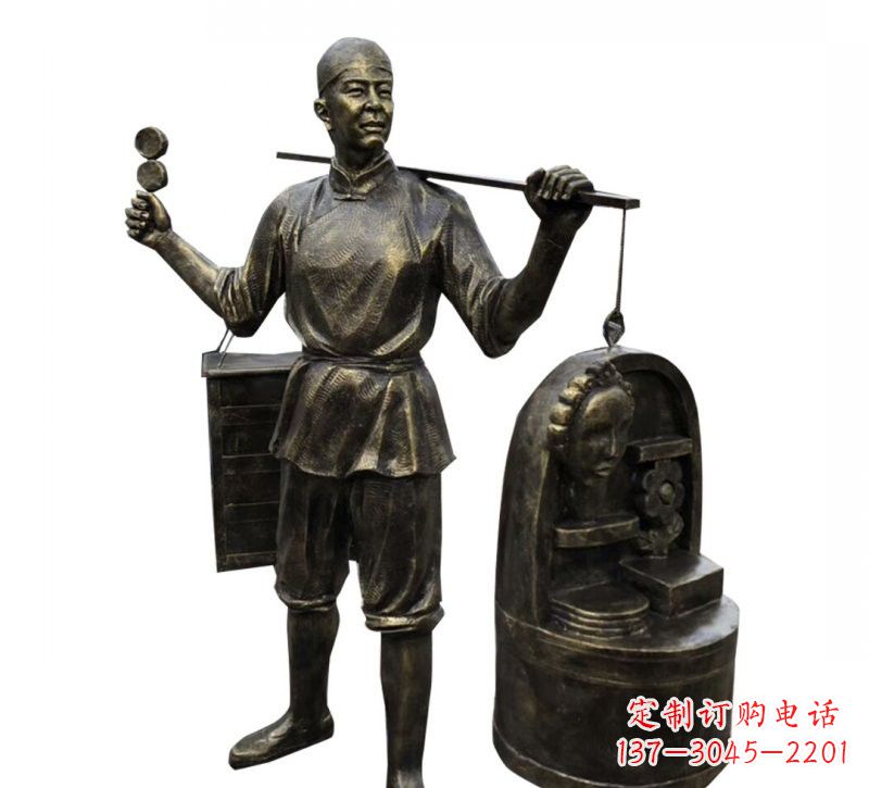 内江铜雕卖货郎