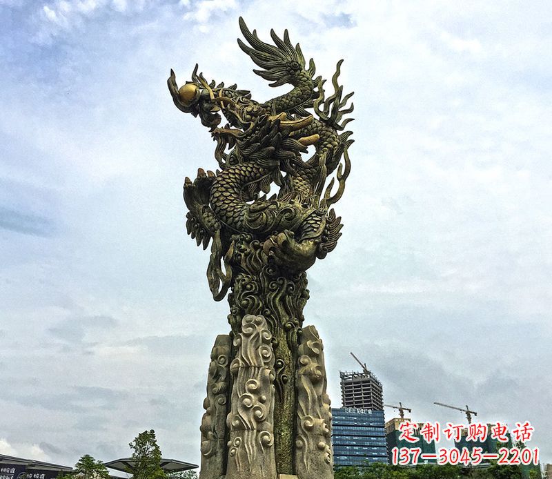 内江铜雕盘龙柱