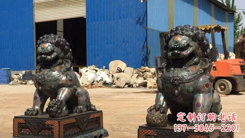 内江铜雕企业招财狮子雕塑摆件